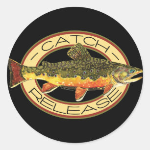 Catch & Release Fishing Classic Round Sticker