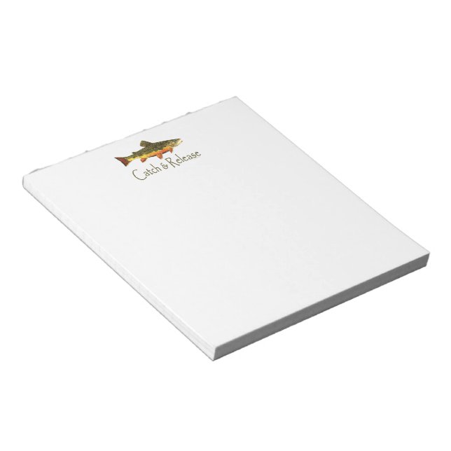 Catch & Release Trout Fishing Notepad (Angled)