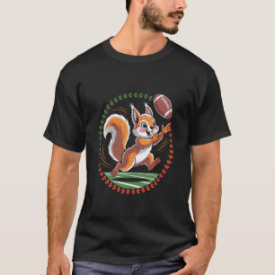 Catch That Football Squirrel Design T-Shirt