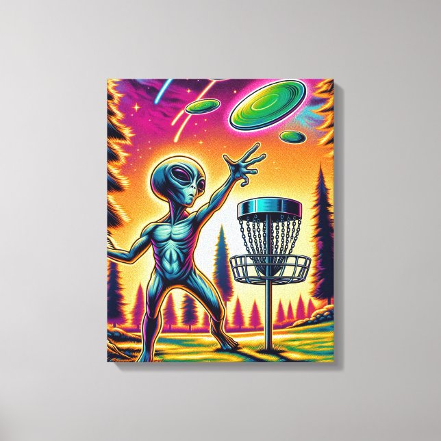 Catch the Breeze | Alien Disc Golf Canvas Print (Front)