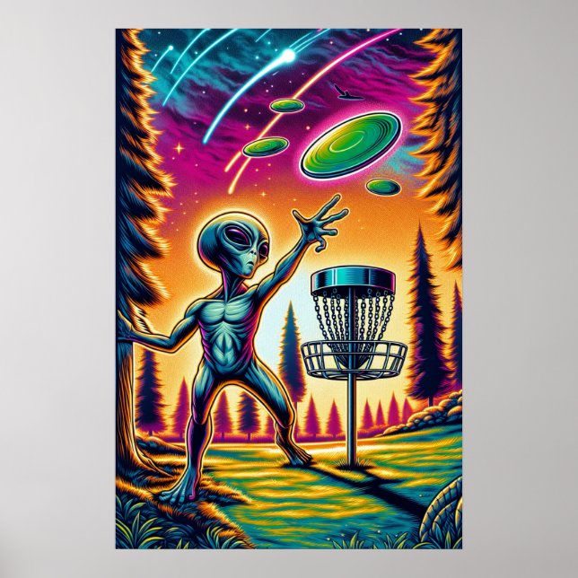 Catch the Breeze | Alien Disc Golf Poster (Front)