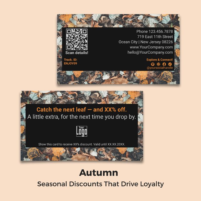 Catch The Next Leaf - And XX% Off Seasonal Autumn  Discount Card (Catch The Next Leaf - And XX% Off Seasonal Autumn Discount Card)