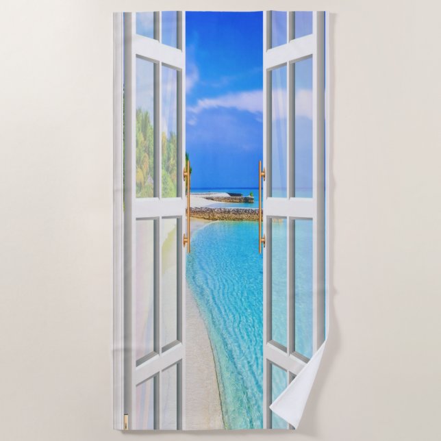  Catch the Perfect Summer Wave Beach Towel (Front)