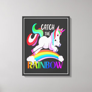 Catch the Rainbow Unicorn Design Canvas Print