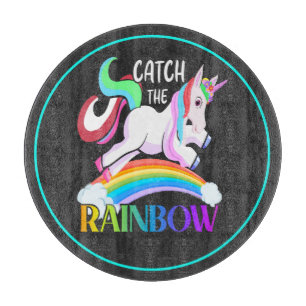 Catch the Rainbow Unicorn Design Cutting Board