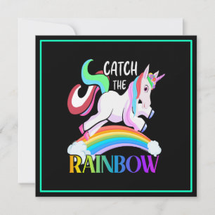 Catch the Rainbow Unicorn Design Holiday Card