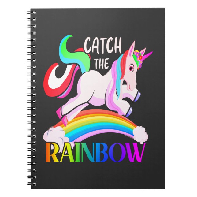 Catch the Rainbow Unicorn Design Notebook (Front)