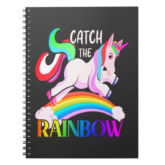 Catch the Rainbow Unicorn Design Notebook (Front)