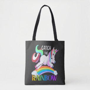 Catch the Rainbow Unicorn Design Tote Bag