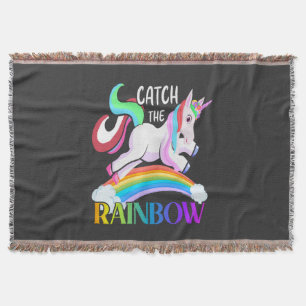 Catch the Rainbow - Unicorn Designs-15989 Throw Blanket