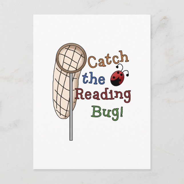 Catch the Reading Bug Tshirts and Gifts Postcard (Front)