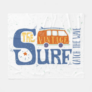 Catch The Wave Poster Fleece Blanket