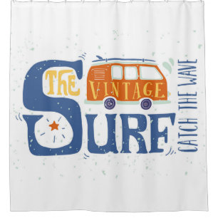 Catch The Wave Poster Shower Curtain