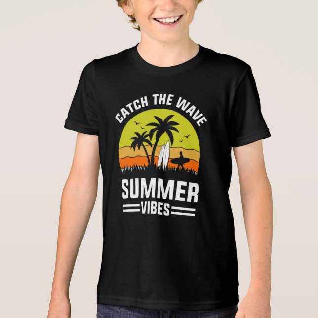 Catch The Wave Summer Vibes-64193 Tri-Blend Shirt (Front)