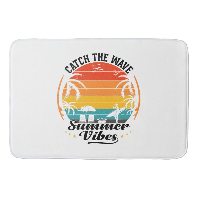 Catch the Wave Summer Vibes Bath Mat (Front)