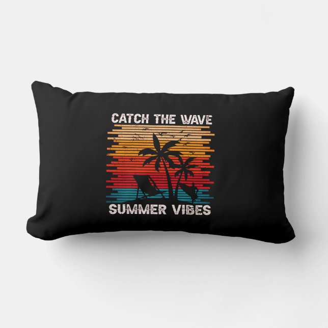 Catch The Wave Summer Vibes  Lumbar Cushion (Front)