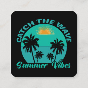 Catch the Wave Summer Vibes Square Business Card
