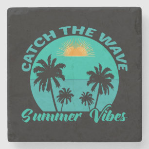 Catch the Wave Summer Vibes Stone Coaster