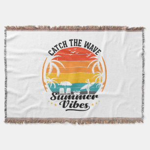 Catch the Wave Summer Vibes Throw Blanket