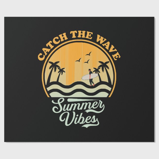 Catch the Wave Summer Vibes Wrapping Paper (Flat)