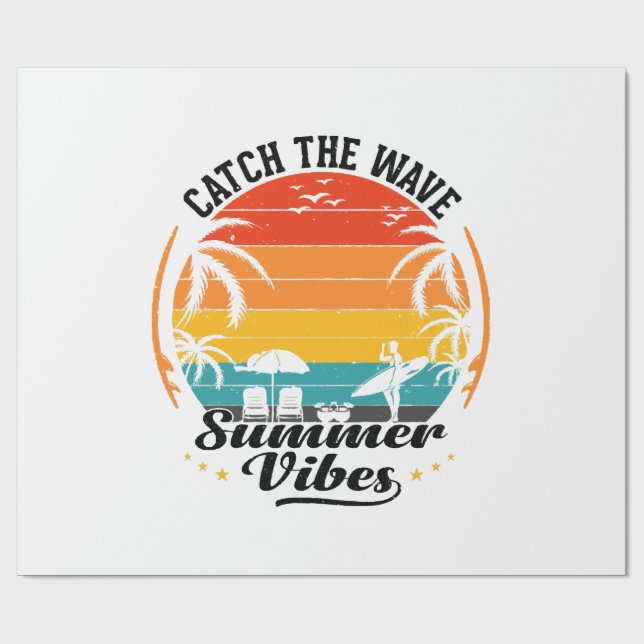 Catch the Wave Summer Vibes Wrapping Paper (Flat)