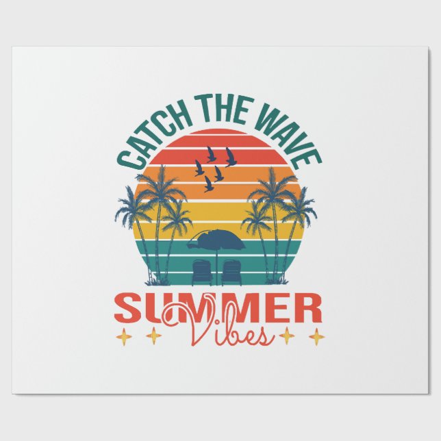 Catch the Wave Summer Vibes Wrapping Paper (Flat)