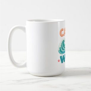 Catch the Wave Surfing Ocean Wave and Surfboard Coffee Mug