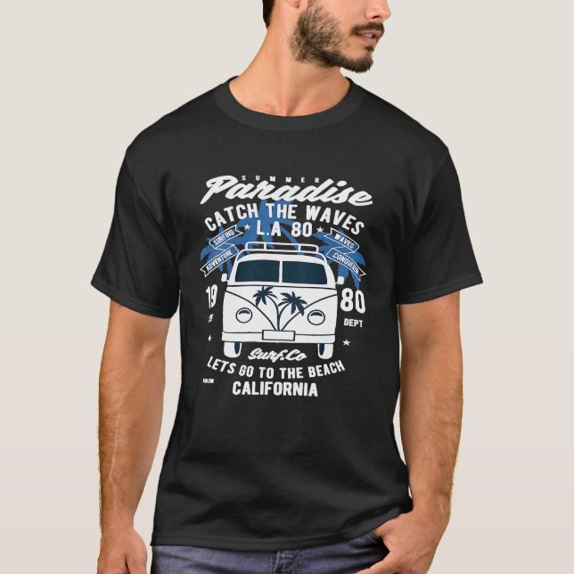 Catch the Waves Surf Van T-Shirt (Front)