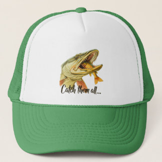 Catch Them All–Bold Pike Artwork for Outdoor Style Trucker Hat