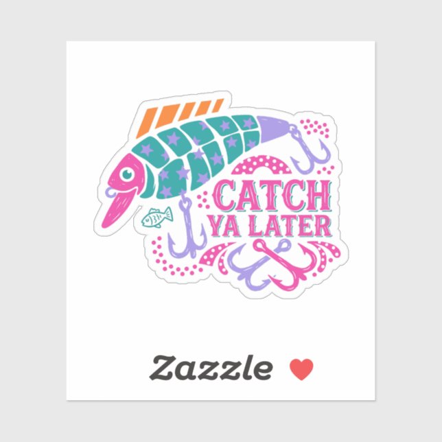 Catch Ya Later Shirt Funny Fishing Lure Pun Retro (Sheet)