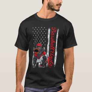 Catcher Baseball For Men Baseball Uncle American T-Shirt
