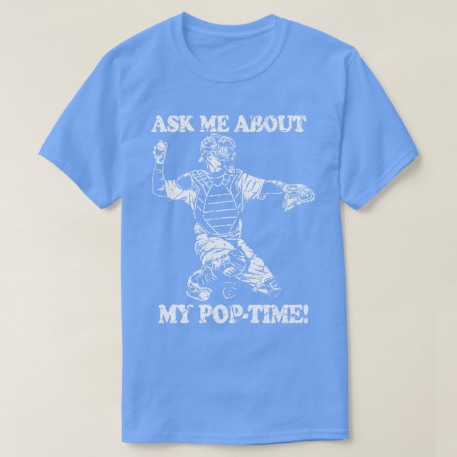 Catcher Catching Baseball Softball Time Defence Ca T-Shirt (Design Front)