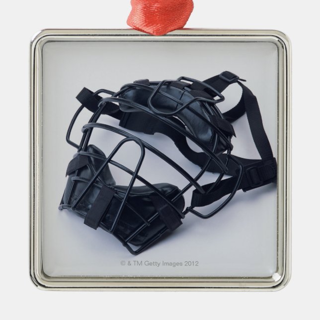 Catcher Mask Metal Tree Decoration (Front)