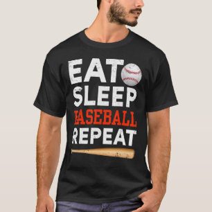 Catcher Pitcher Baseball Kids Eat Sleep Baseball T-Shirt