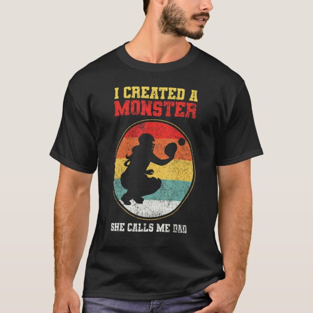 Catcher Softball Dad Father's Day 1 T-Shirt (Front)