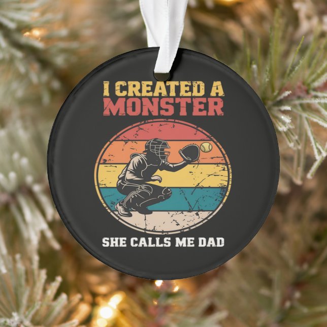 Catcher Softball Dad Father's Day Ornament (Tree)