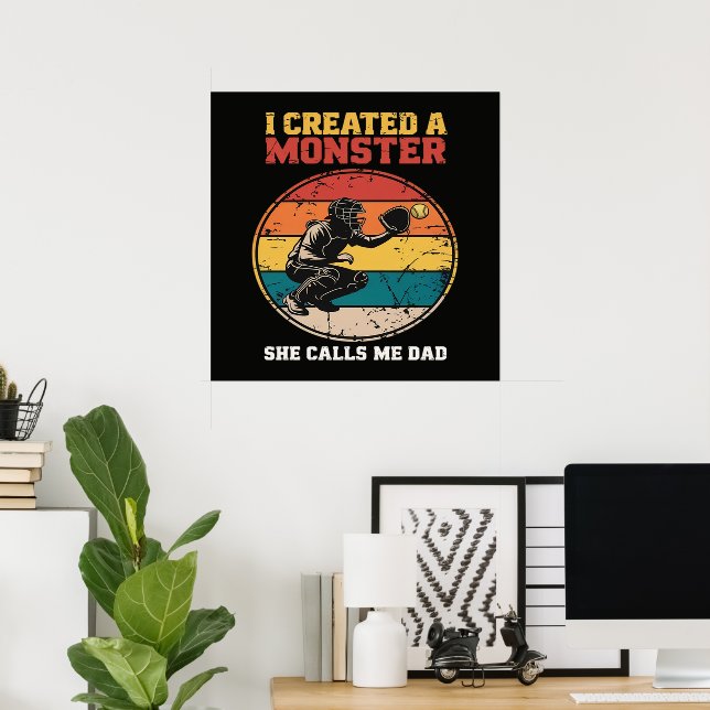 Catcher Softball Dad Father's Day Poster (Home Office)