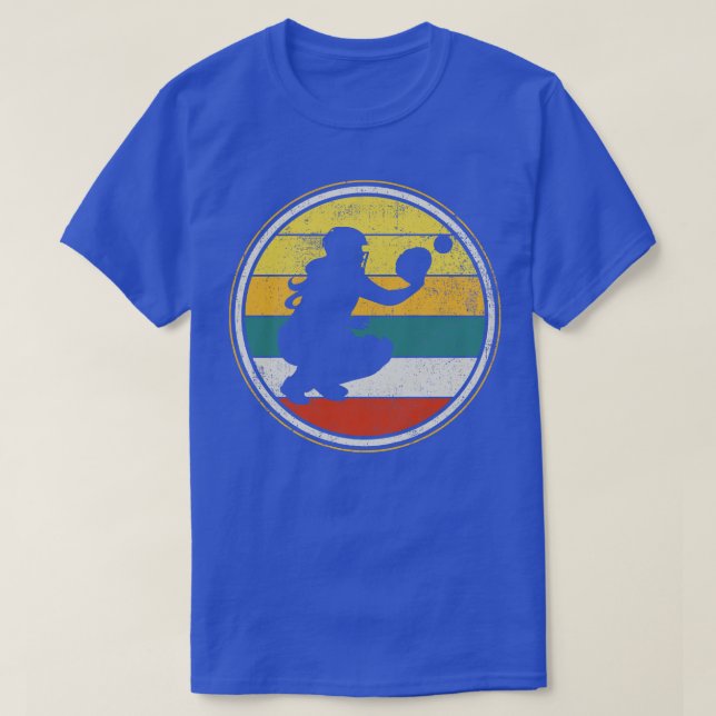 Catcher Softball Player Vintage 5 T-Shirt (Design Front)