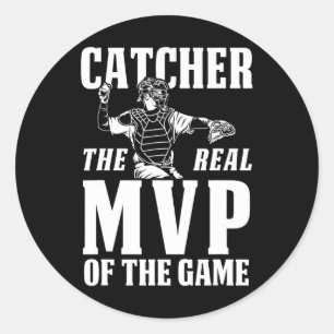 Catcher The Real Mvp Of The Game Gift Classic Round Sticker