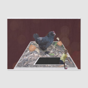 Catching A Egg Eating Chicken Popout Art, Tissue Paper