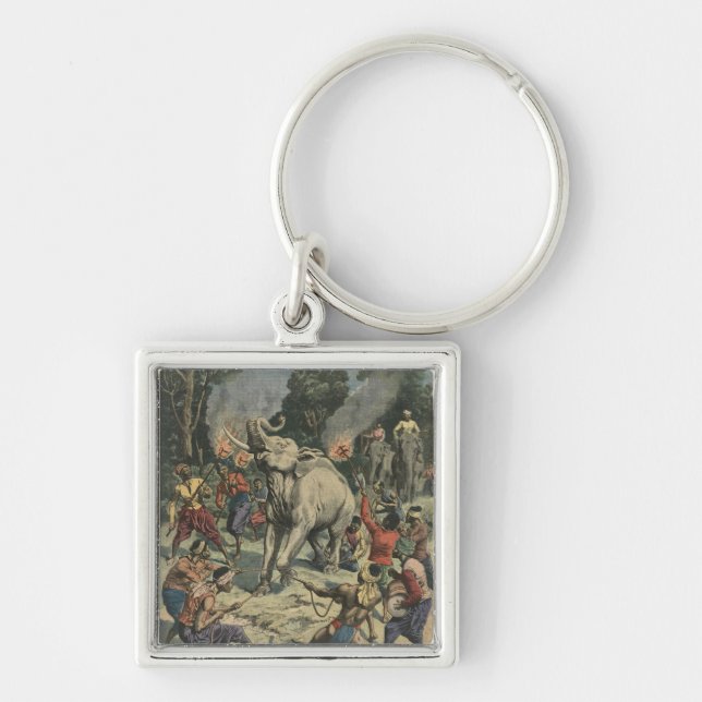 Catching a white elephant in Siam Key Ring (Front)