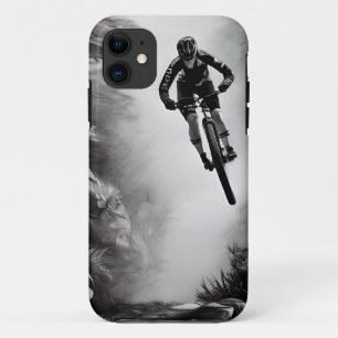 Catching Air - Mountain Bike Digital Pencil Sketch Case-Mate iPhone Case