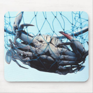 Catching Blue Crab Mouse Pad
