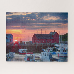 Catching Dawn on Rockport Harbour Jigsaw Puzzle