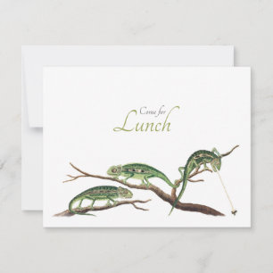 Catching Flies Quirky Lunch Invitation Chameleons