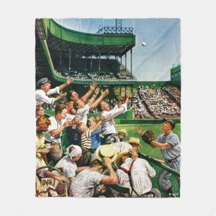 Catching Home Run Ball Fleece Blanket