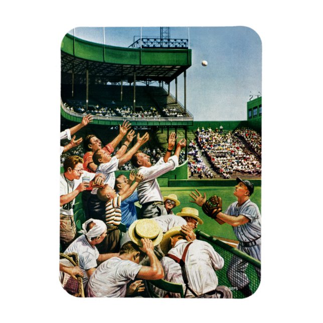 Catching Home Run Ball Magnet (Vertical)