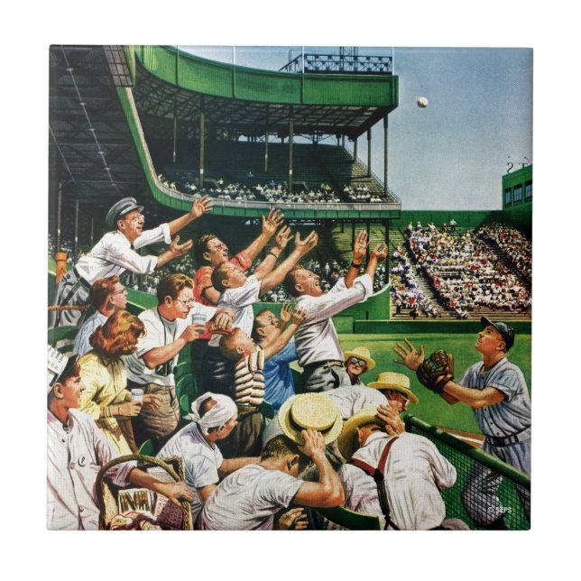 Catching Home Run Ball Tile (Front)