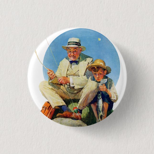 Catching the Big One 3 Cm Round Badge (Front)