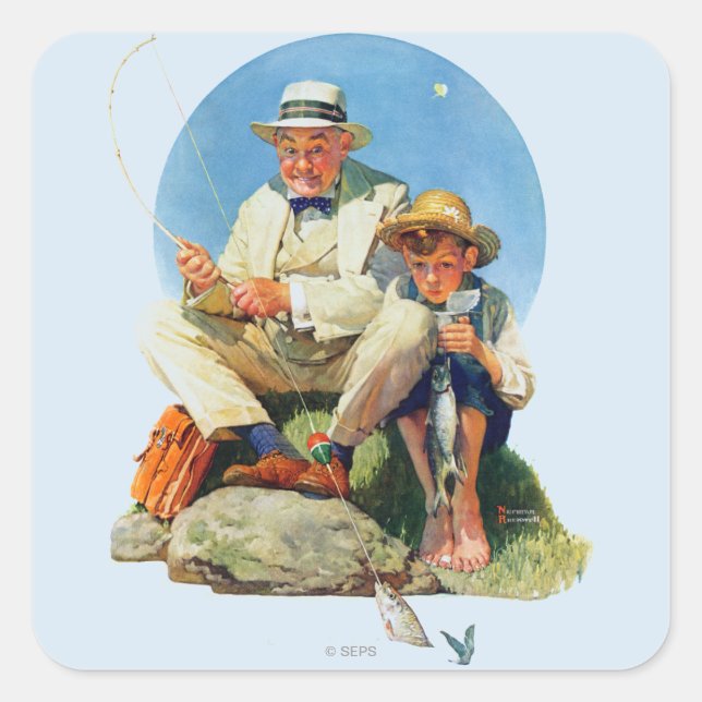 Catching the Big One Square Sticker (Front)